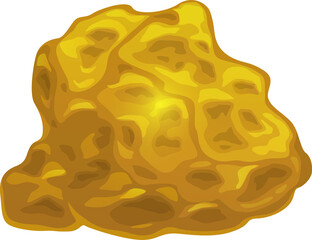 Shining peace of gold, rough stone jewel treasure