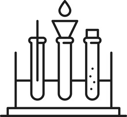 Tubes on stand, laboratory glassware, chemistry