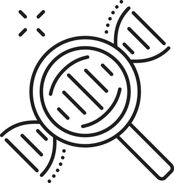 dna strand magnifying glass black outline clip art preview