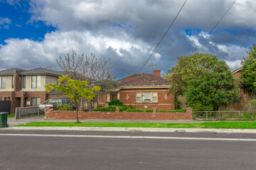 Fototapeta na wymiar Brick houses in Melbourne Victoria Australian Suburbia 