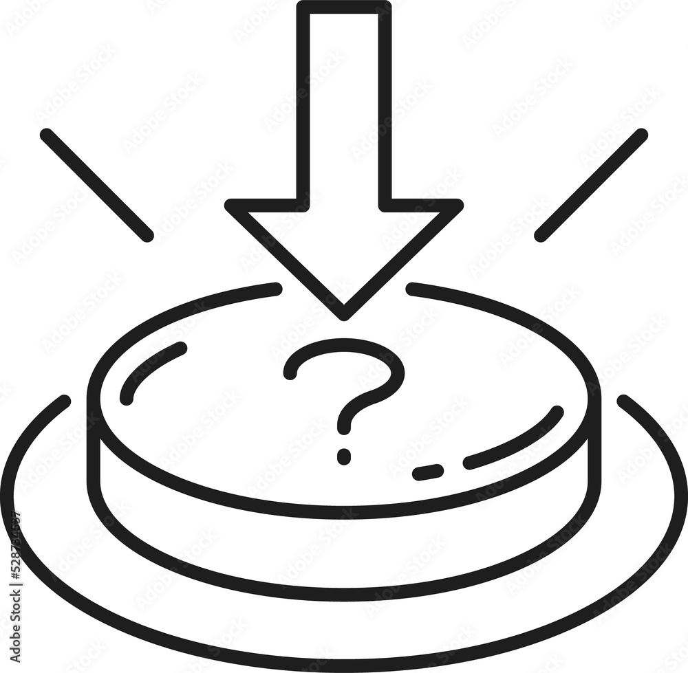 Poster question mark push button, emergency help service