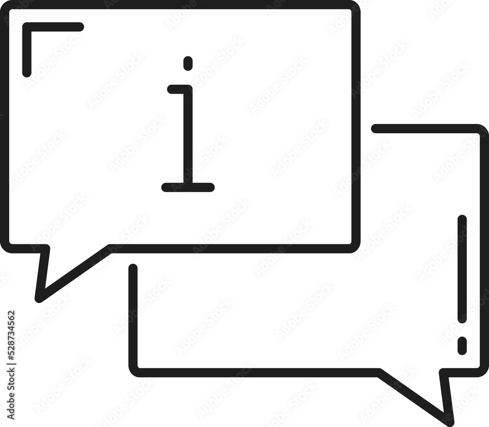 Poster chat bubbles with information sign, question box
