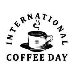 INTERNATIONAL COFFEE day cup of coffee logo