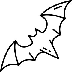 Halloween flittermouse vampire bat outline icon