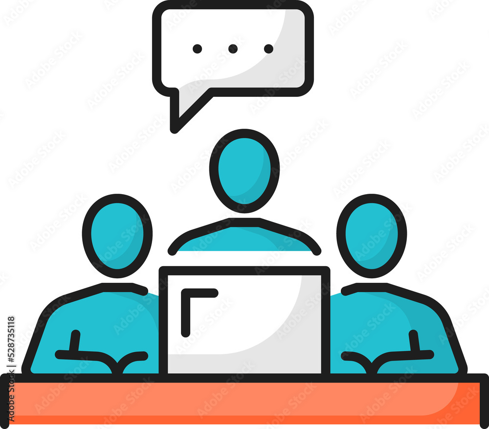 Poster People writing message on computer isolated icon