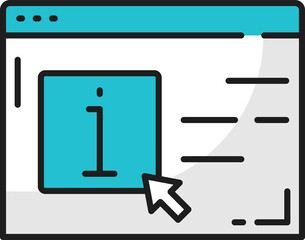 Info box, instruction monitor isolated line icon