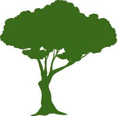 Tree silhouette icon. Green garden or forest plant