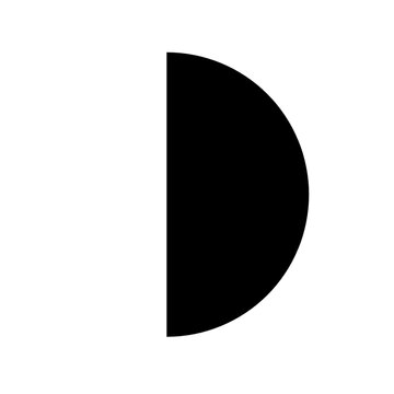 Semicircle,half Circle Shape Icon 