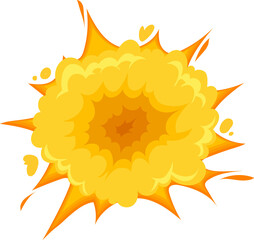 Bomb fire burst, explosion effect, fiery light