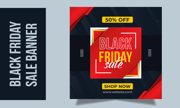 Editable Black Friday Banners Template . Black And Red Background Color With Super Offers And Promotions. Suitable For Social Media Post And Web Facebook Instagram