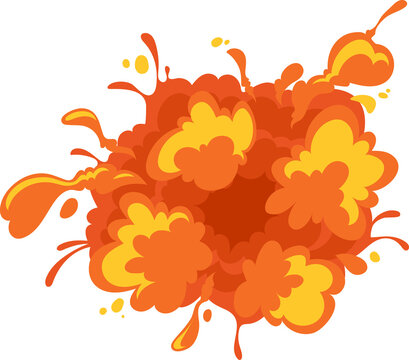 Orange light bomb fire burst, explosion effect