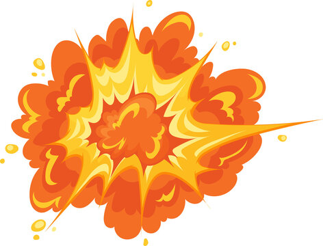 Light bomb burst, explosion fire effect, fiery ray