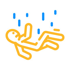 man falls accident color icon vector. man falls accident sign. isolated symbol illustration