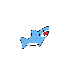 Cute shark - cartoon animal character