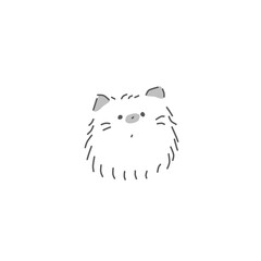 Cute Hand Drawn Gray Kitty Vector Illustration