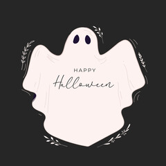 Elegant, clean black and pink Halloween cards, banner, social media post and print. 