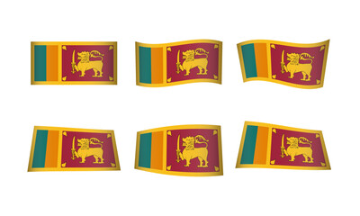 Sri Lanka Waving Flag Vector Set