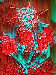 3d Fractal illustration.Abstract fractal in bright and colorful color. Abstract forms.