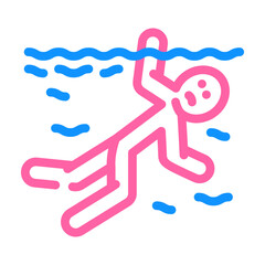 drowned man accident color icon vector. drowned man accident sign. isolated symbol illustration