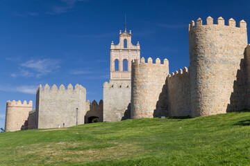 Fototapeta na wymiar Espadana del Carmen and Walls of Avila