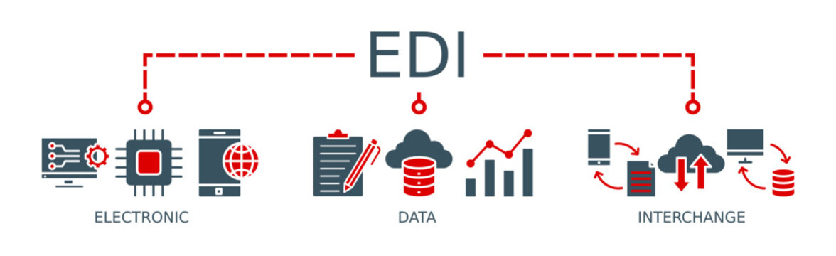 EDI Banner Web Icon Vector Illustration Concept