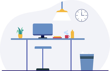 Office workers sitting at desks vector in illustration graphic design.
