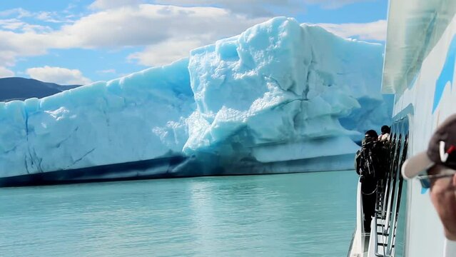 A Huge Iceberg near Upsala Glacier, Los Glaciares National Park, Santa Cruz Province, Patagonia, Argentina. 4K Resolution.