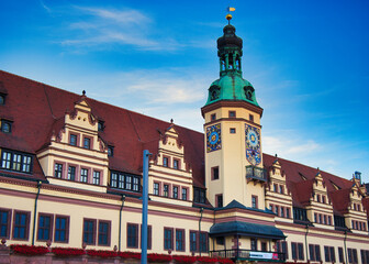 Altes Rathaus auf dem Leipziger Markt, Turm, Leipzig, Sachsen, Deutschland