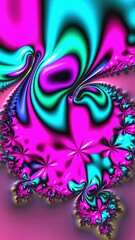 3d Fractal illustration.Abstract fractal in bright and colorful color. Abstract forms.