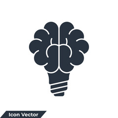 abilities icon logo vector illustration. Creative idea. Brain in light bulb symbol template for graphic and web design collection