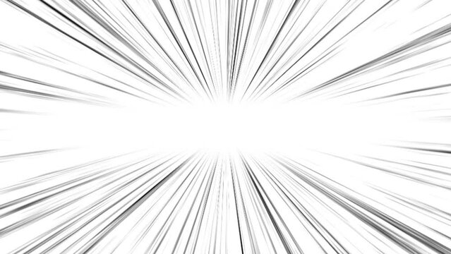 Diffused black comic speed lines on white background