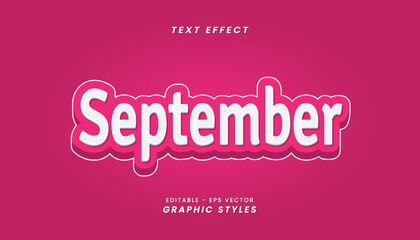 September Text Effect with 3D Letters