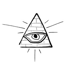 Illuminati symbol simple doodle