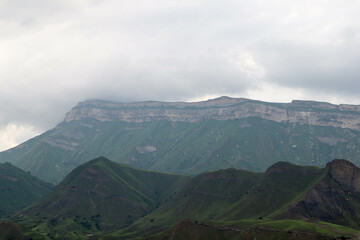 view of the beautiful mountains of Dagestan, Russia in cloudy weather