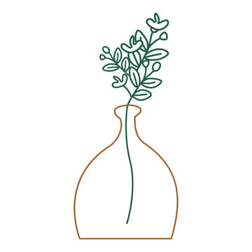 recommend clip art: Aesthetic Line Art Flower Twig Vase