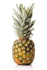 Pineapple with leaves. Isolate on white background