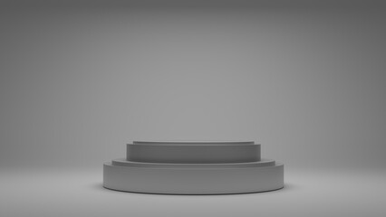 3d rendering of Cylinder podiums on white background