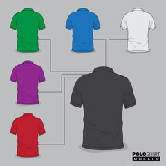 Polo shirt mockup design view from back for polo shirt advertising product design
