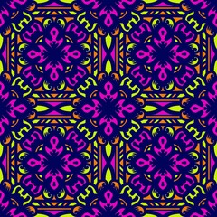 Seamless pattern flower with mandala, vintage decorative elements, vintage decorative elements illustration, Ethnic mandala with colorful tribal ornaments