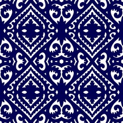 Seamless pattern flower with mandala, vintage decorative elements, vintage decorative elements illustration, Ethnic mandala with colorful tribal ornaments