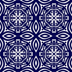 Seamless pattern flower with mandala, vintage decorative elements, vintage decorative elements illustration, Ethnic mandala with colorful tribal ornaments