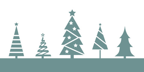 Collection of Christmas trees in different design.