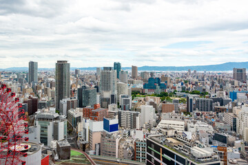 Fototapeta na wymiar City view of Osaka city in Umeda area