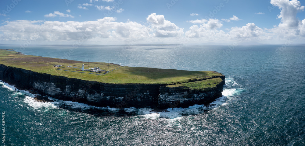 Poster aerial view of the loop head lighthouse in county clare in western ireland