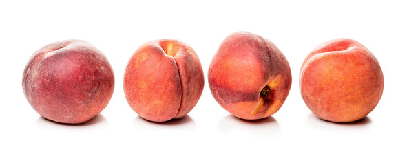 Ripe peaches. Isolate on white background