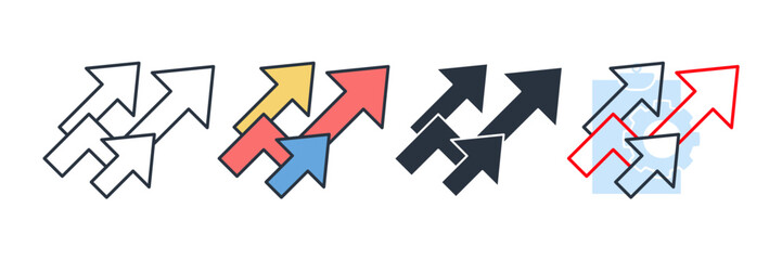 growth icon logo vector illustration. up arrow symbol template for graphic and web design collection