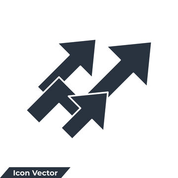 growth icon logo vector illustration. up arrow symbol template for graphic and web design collection