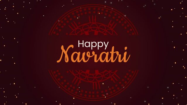 happy navratri lettering celebration animation