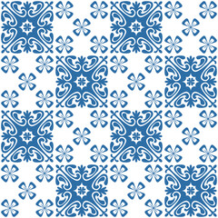 Azulejo square ceramic spanish tile for kitchen backsplash design, vector illustration