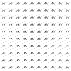 Fototapeta premium Square seamless background pattern from black bicycle symbols are different sizes and opacity. The pattern is evenly filled. Vector illustration on white background